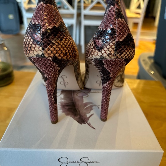 Jessica Simpson Mauve Combo Copper Snake Print Heel Size 10M New in box - Picture 5 of 6